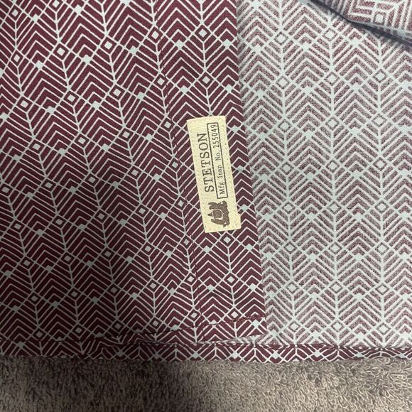 STETSON Pearl Snap Shirt Men's XXL Chevron Grid Western Cowboy Long Sleeve - Picture 4 of 11